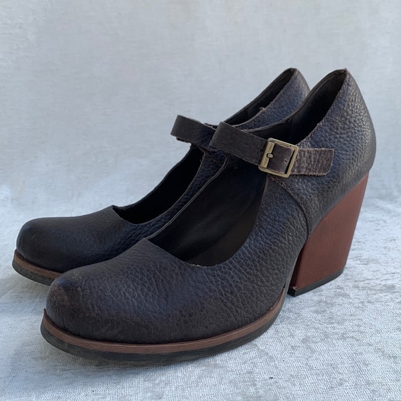 Kork-Ease Shoes - Korks by Kork-Ease Rafa Pebbled Brown Leather Mary Jane Shoes